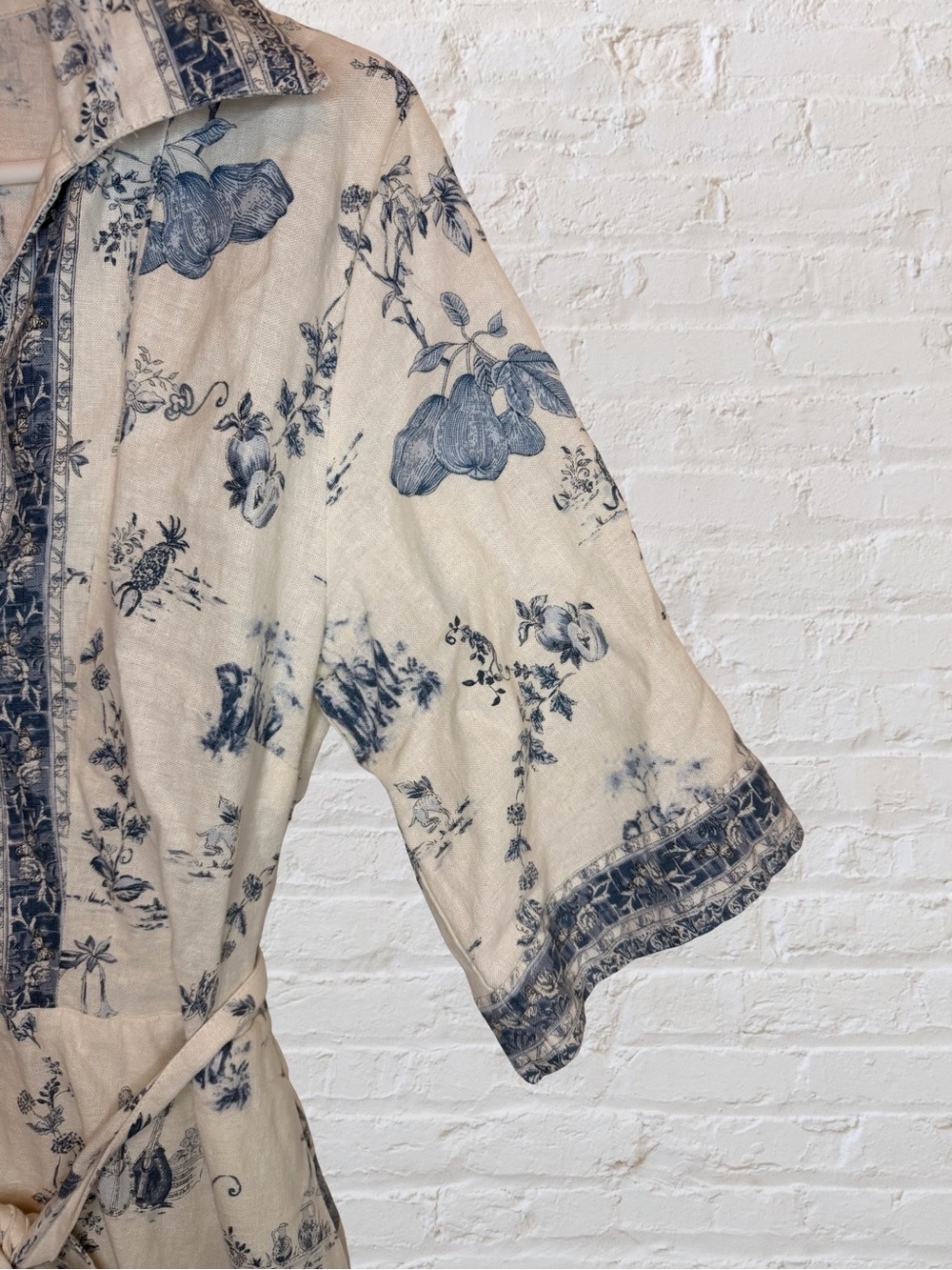 Calypso St. Barth Blue White Toile Linen Mini Dress Boho Coastal Resort Medium - Picture 6 of 7